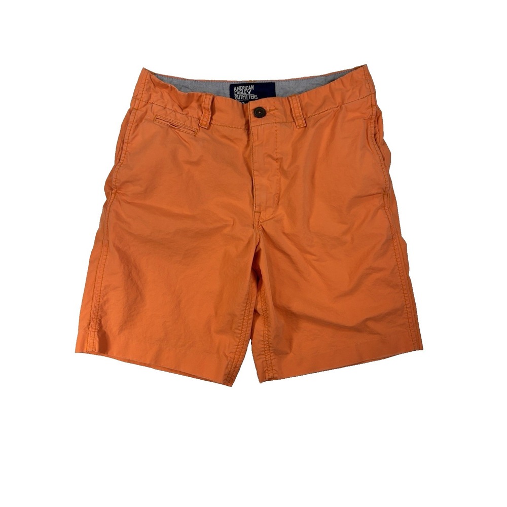 American‎ Eagle Men's 32 Faded Orange Enzyme Stone Wash Sample Shorts Resort